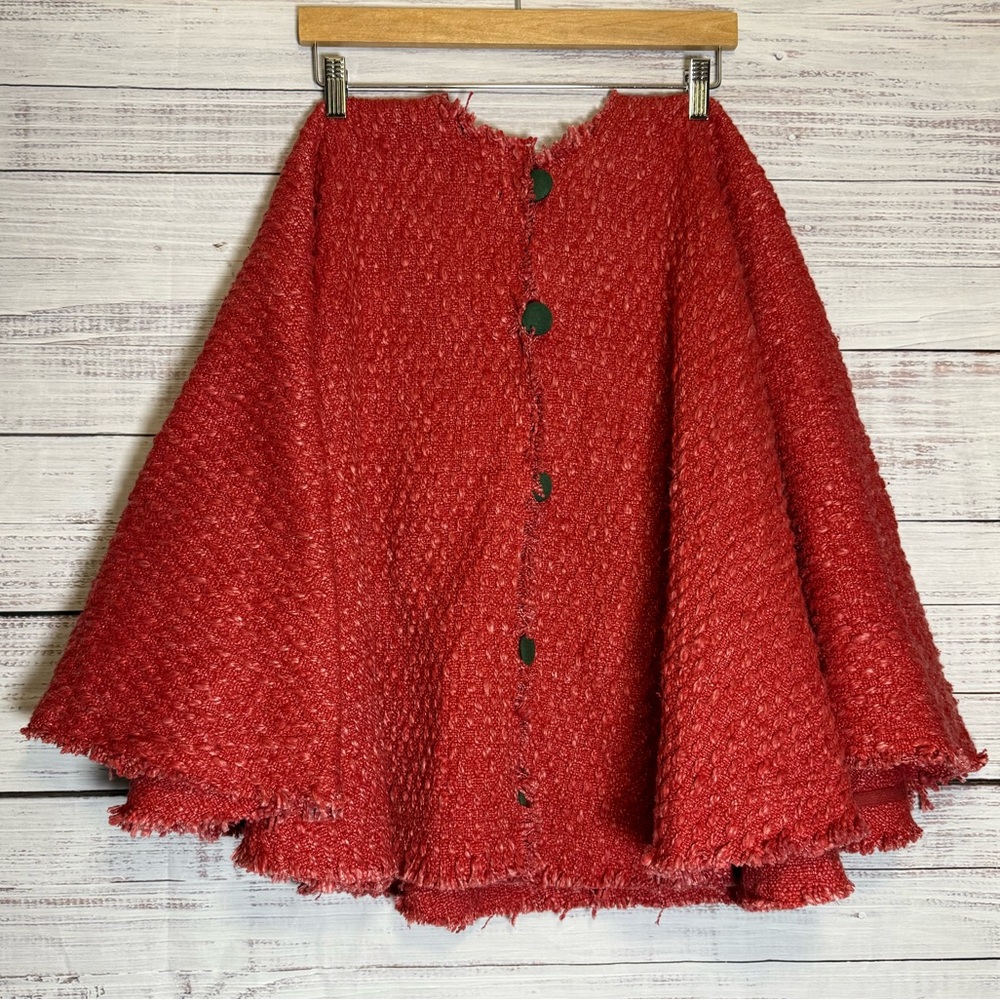 Elegant Red Tweed Christmas Tree Skirt